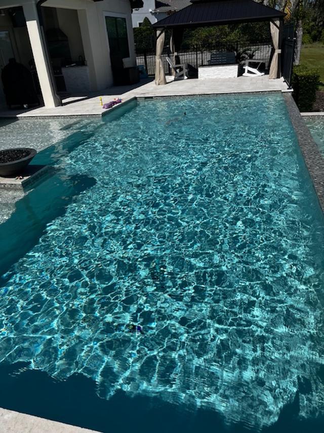 Crystal clear pool water maintained using LSI chemistry